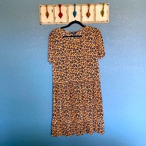 NWT AQUA CURVE leopard print textured dress